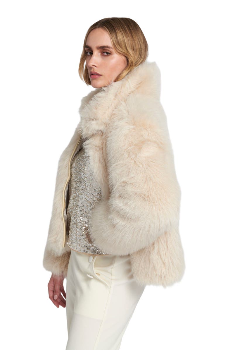 ELLE Collection Fluffy Jacket Teddy Coat, Alternate, color, Winter White