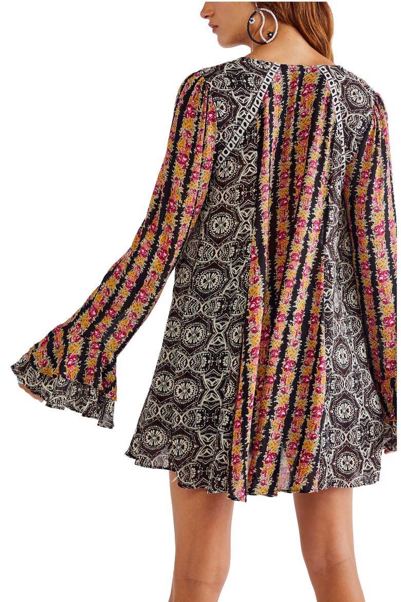 Fallin Into You Long Sleeve Tunic Dress, Alternate, color, BLACK COMBO