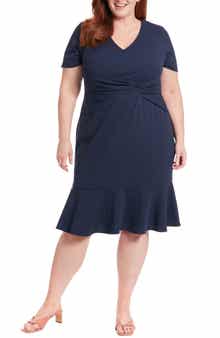 V-Neck Twist Midi Dress