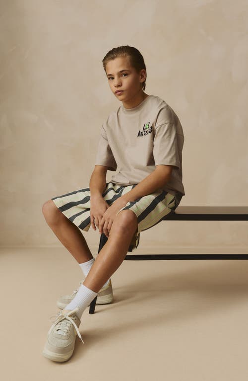 Shop Next Kids' Oversize La Graphic T-shirt & Stripe Drawstring Shorts Set