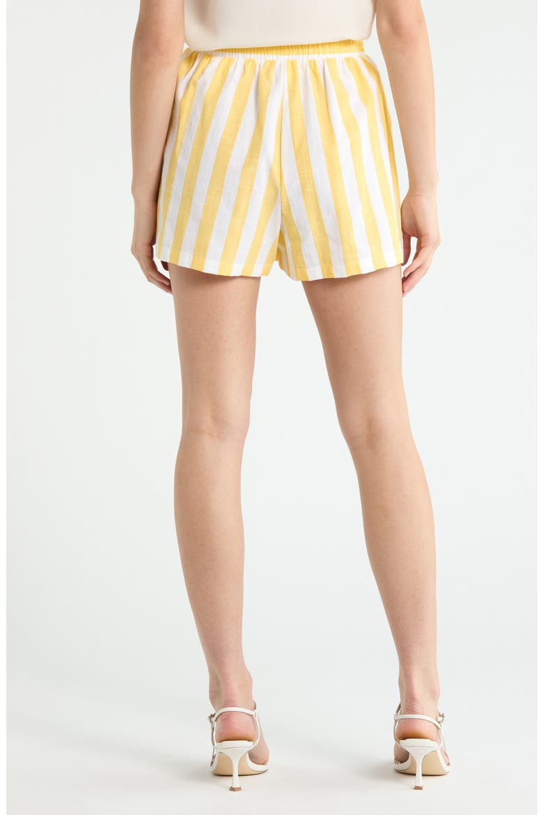 Fays Stripe Tayler Smocked Shorts, Alternate, color, YELLOW-WHT