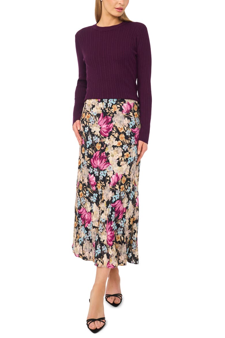Pointelle Rib Crewneck Sweater, Alternate, color, WINTER BLOOM