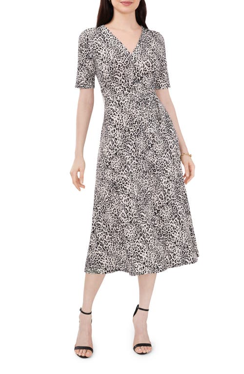 Chaus Animal Print Belted Faux-wrap Midi Dress