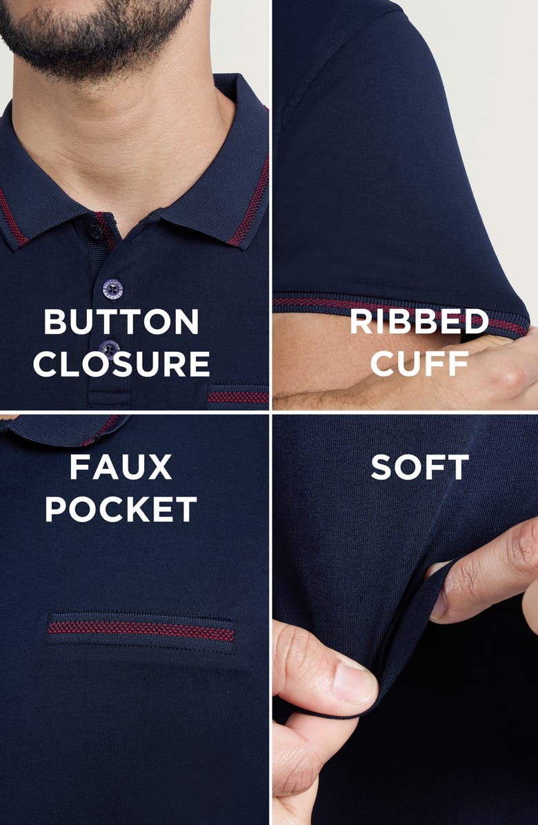 XRAY Jacquard Polo, Alternate, color, Navy/ Burgundy