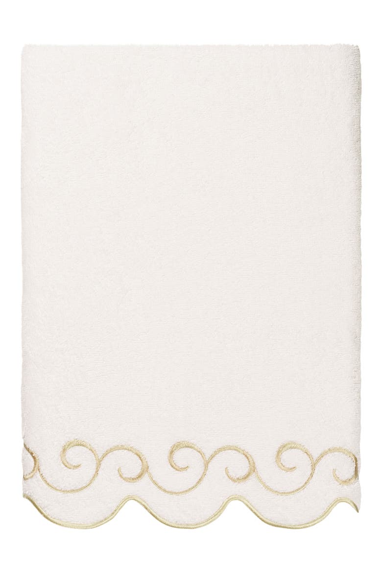 Simplicity Scallop 6-Piece Turkish Cotton Towel Set, Alternate, color, WHITE/ BEIGE