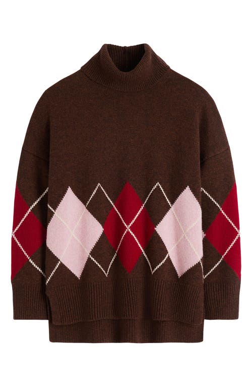 Boden Polly Turtleneck Wool Sweater In Brown