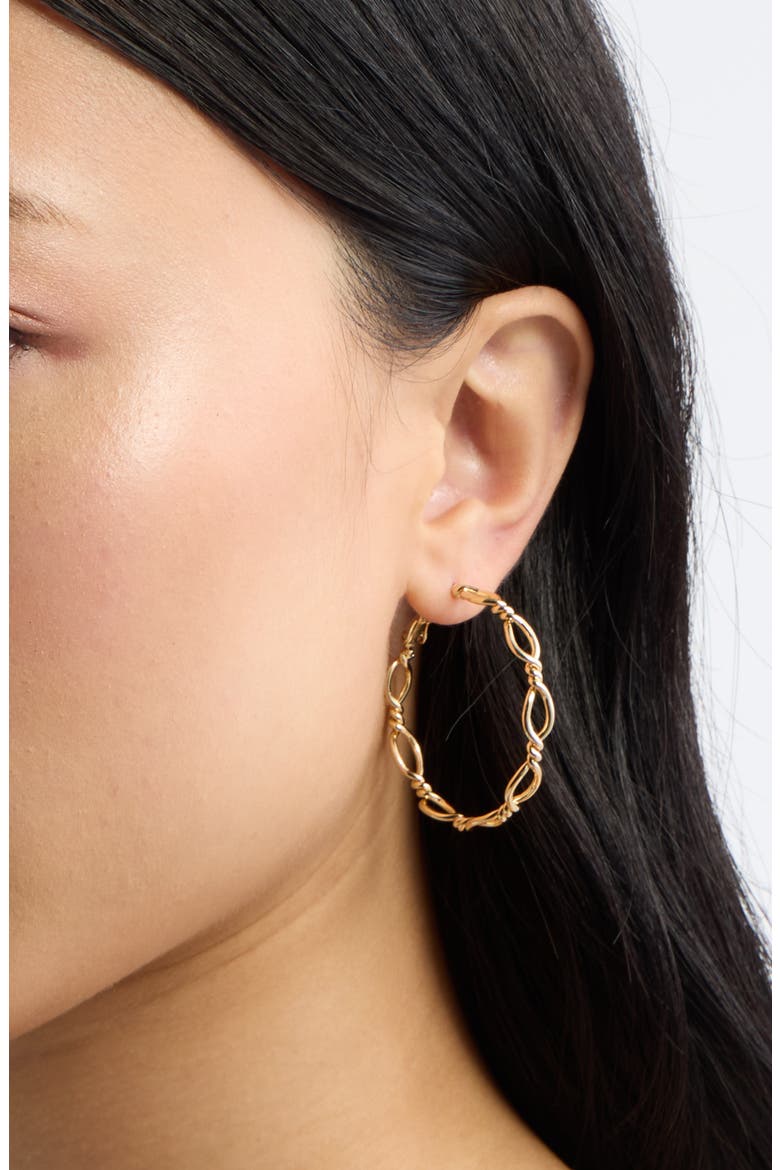Twisted Figure 8 Hoop Earrings, Alternate, color, GOLD
