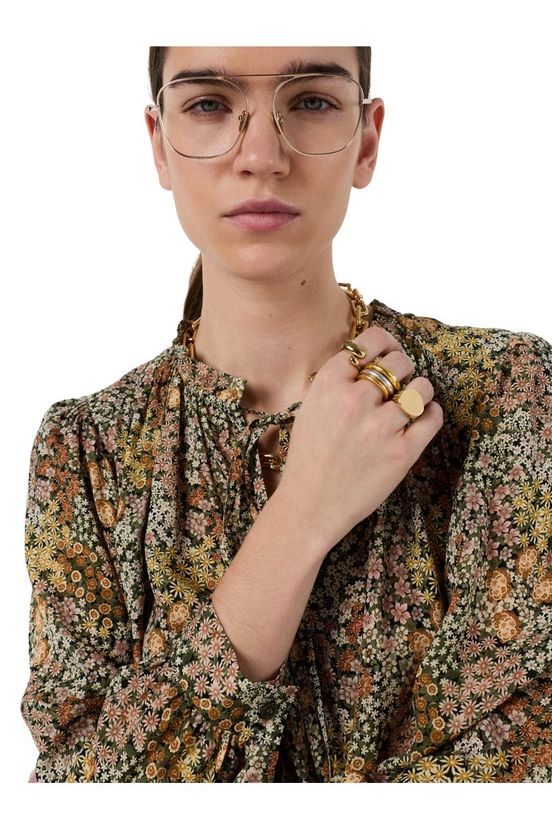 Carinne Tie Neck Floral Blouse, Alternate, color, Pink