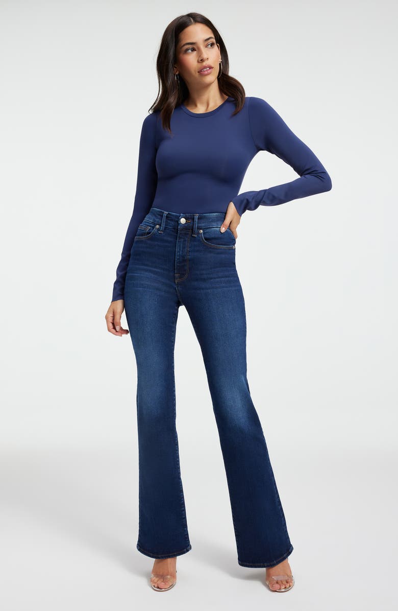 Good American Always Fits Good Classic High Waist Bootcut Jeans, Alternate, color,