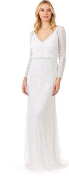 LARA New York Grant Long Sleeve Beaded Wedding Dress
