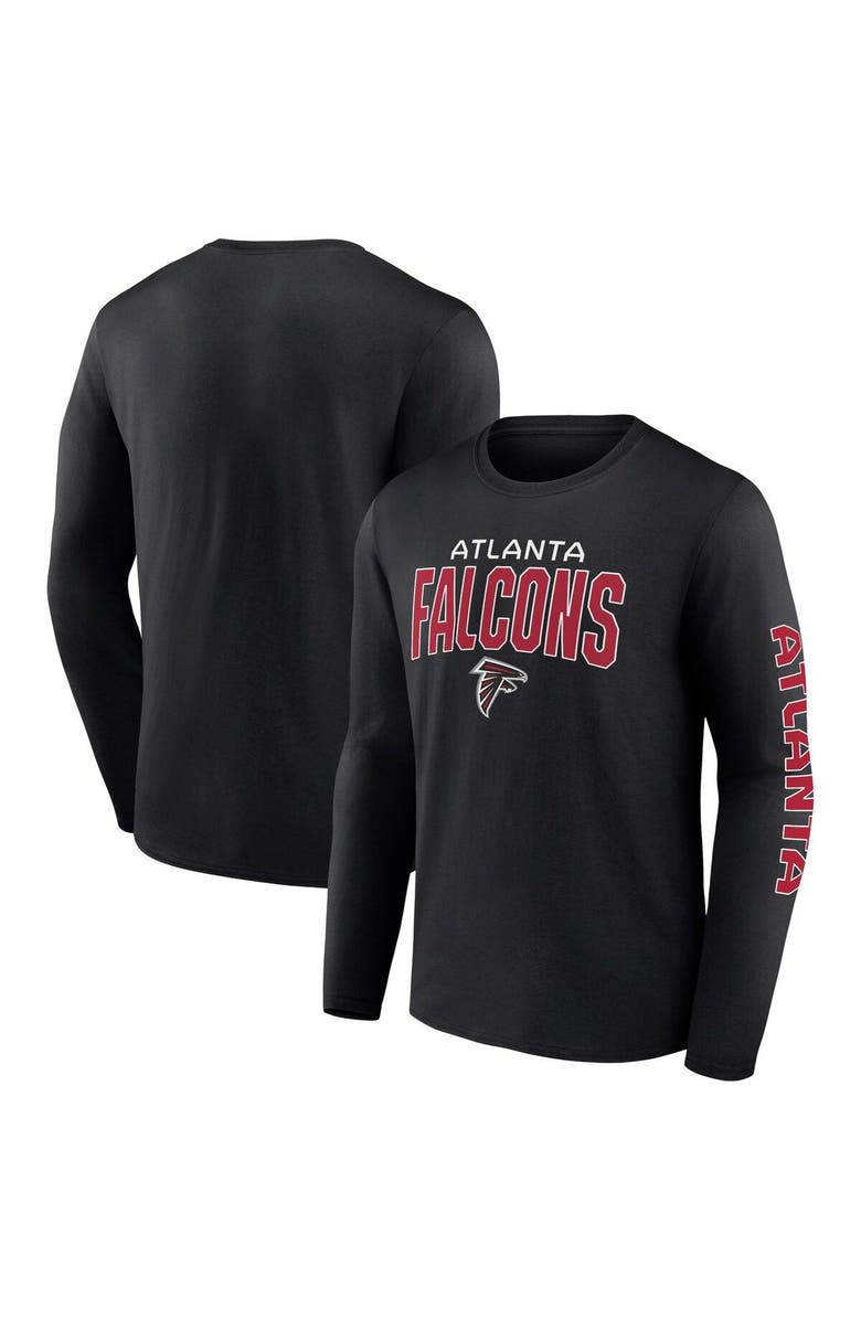 FANATICS Men's Fanatics Branded Black Atlanta Falcons Wordmark Go the Distance Long Sleeve T-Shirt, Main, color, 