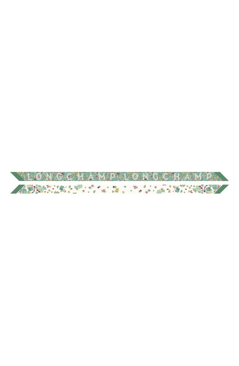 Longchamp Fleurs Silk Bandana Scarf, Alternate, color, Green