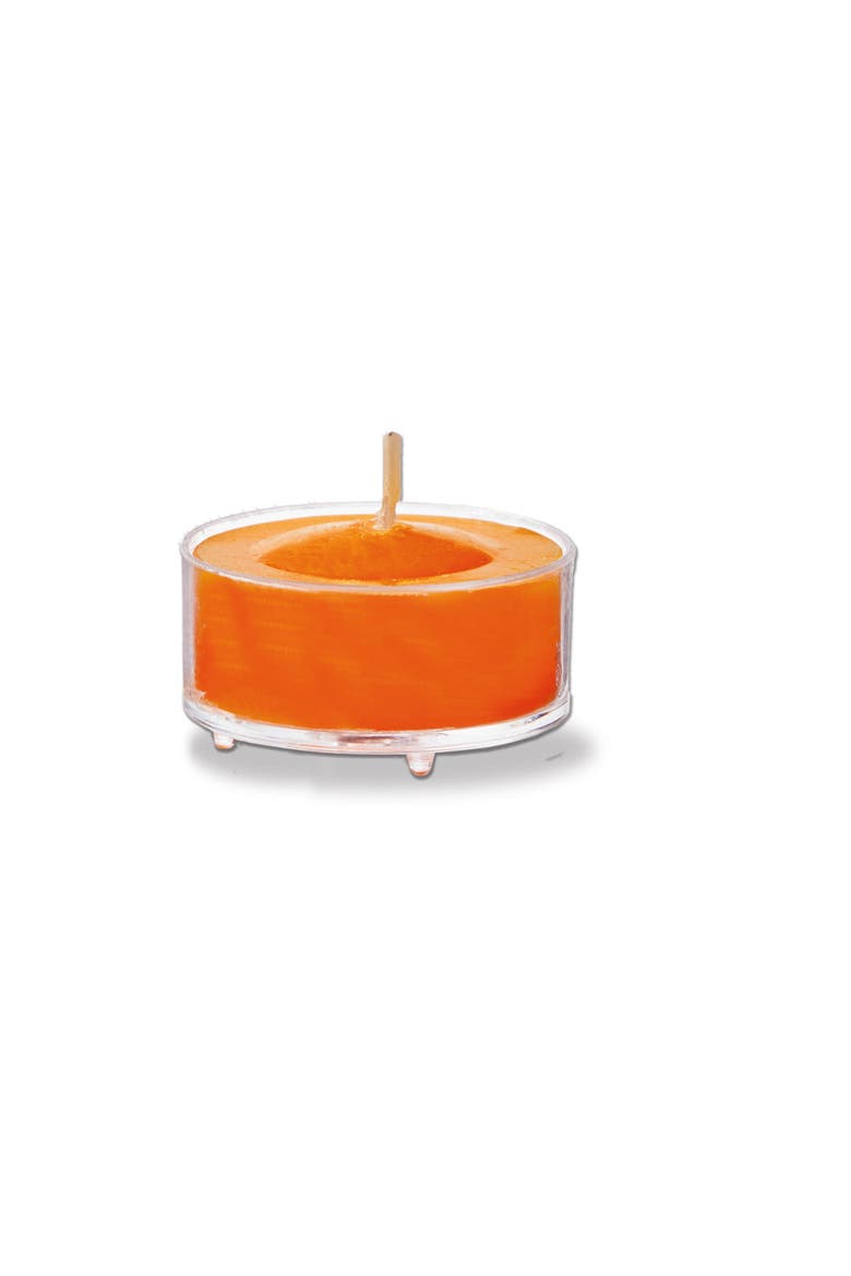 Color Studio Tealight Candles Set of 8 Orange Paraffin Wax, Alternate, color, Orange