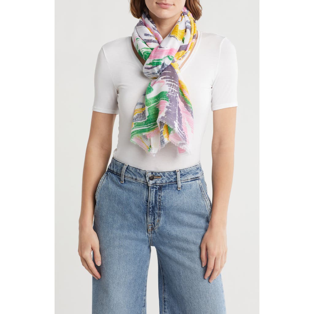 Area Stars Abstract Print Scarf In Green