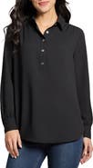 Jones New York Side Button Popover Tunic Top