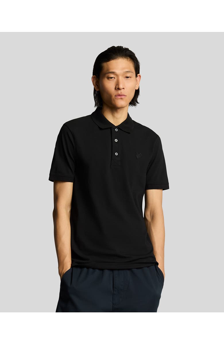 Lyle & Scott Tonal Eagle Polo Shirt, Main, color, Jet Black