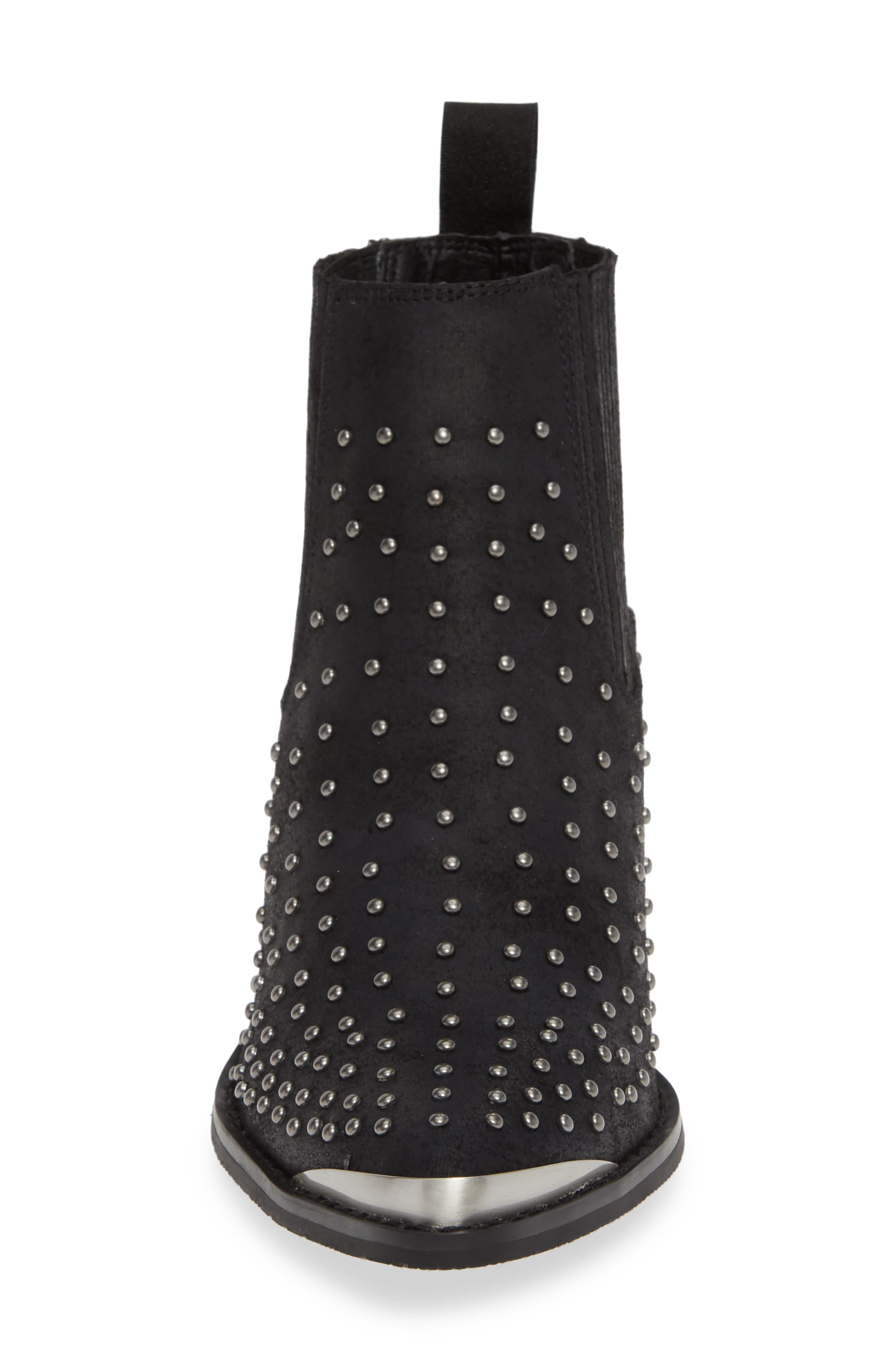 Alona Studded Bootie, Alternate, color, BLACK FAUX LEATHER
