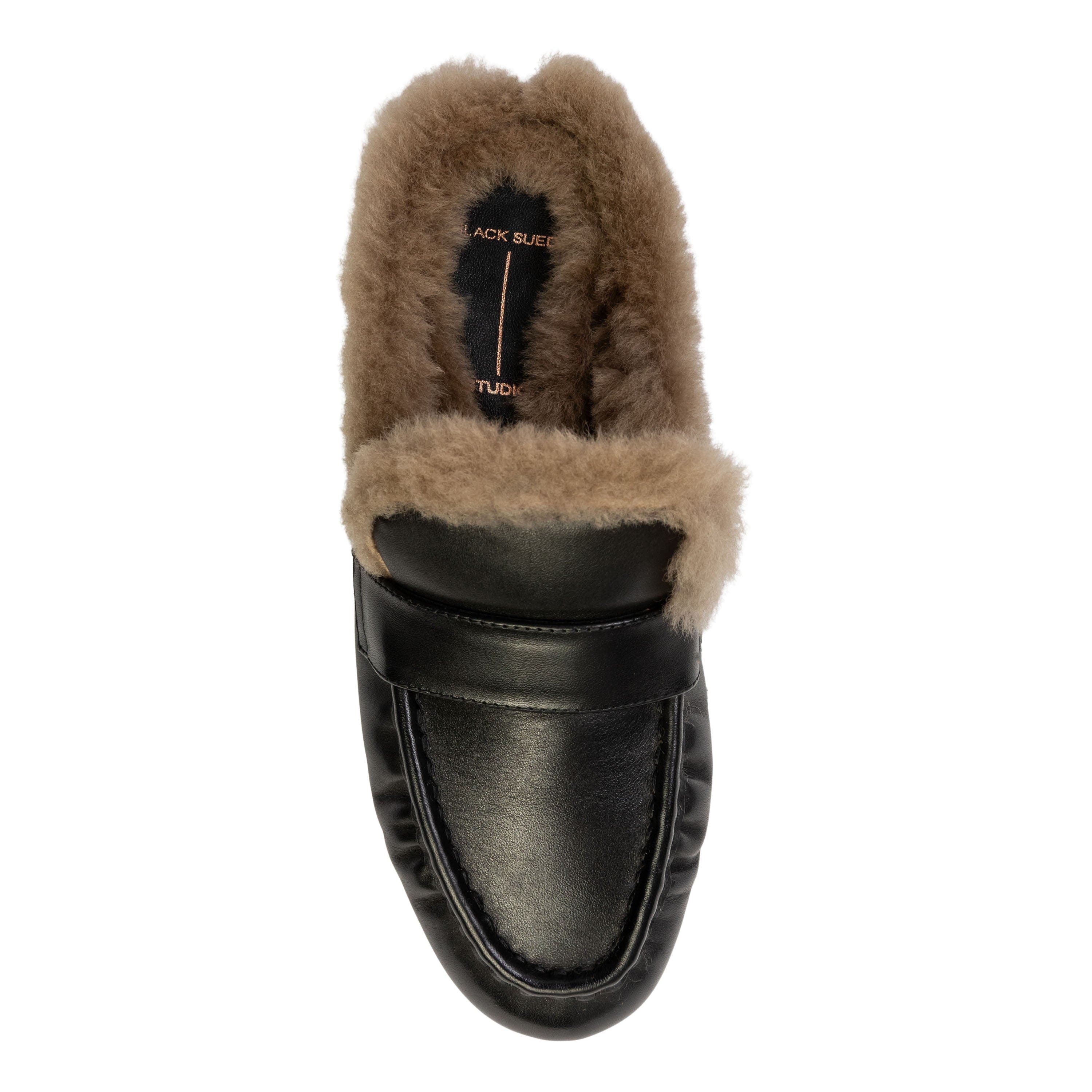 Theo Backless Loafer, Alternate, color, Black Leather