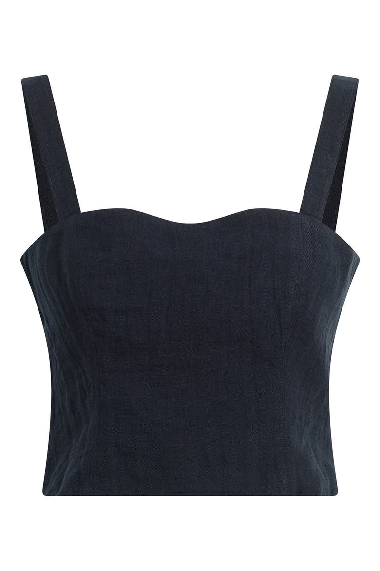 There For You Linen Crop Top, Alternate, color, NAVY