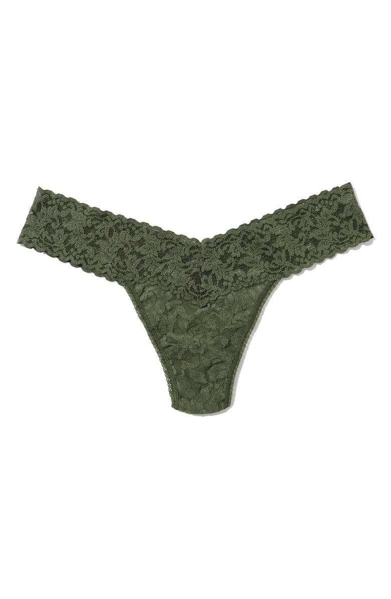 Hanky Panky Signature Lace Low Rise Thong, Alternate, color, Herb Green