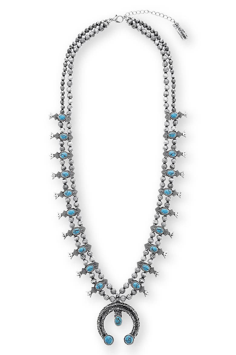 Squash Blossom Pendant Necklace, Main, color, SILVER