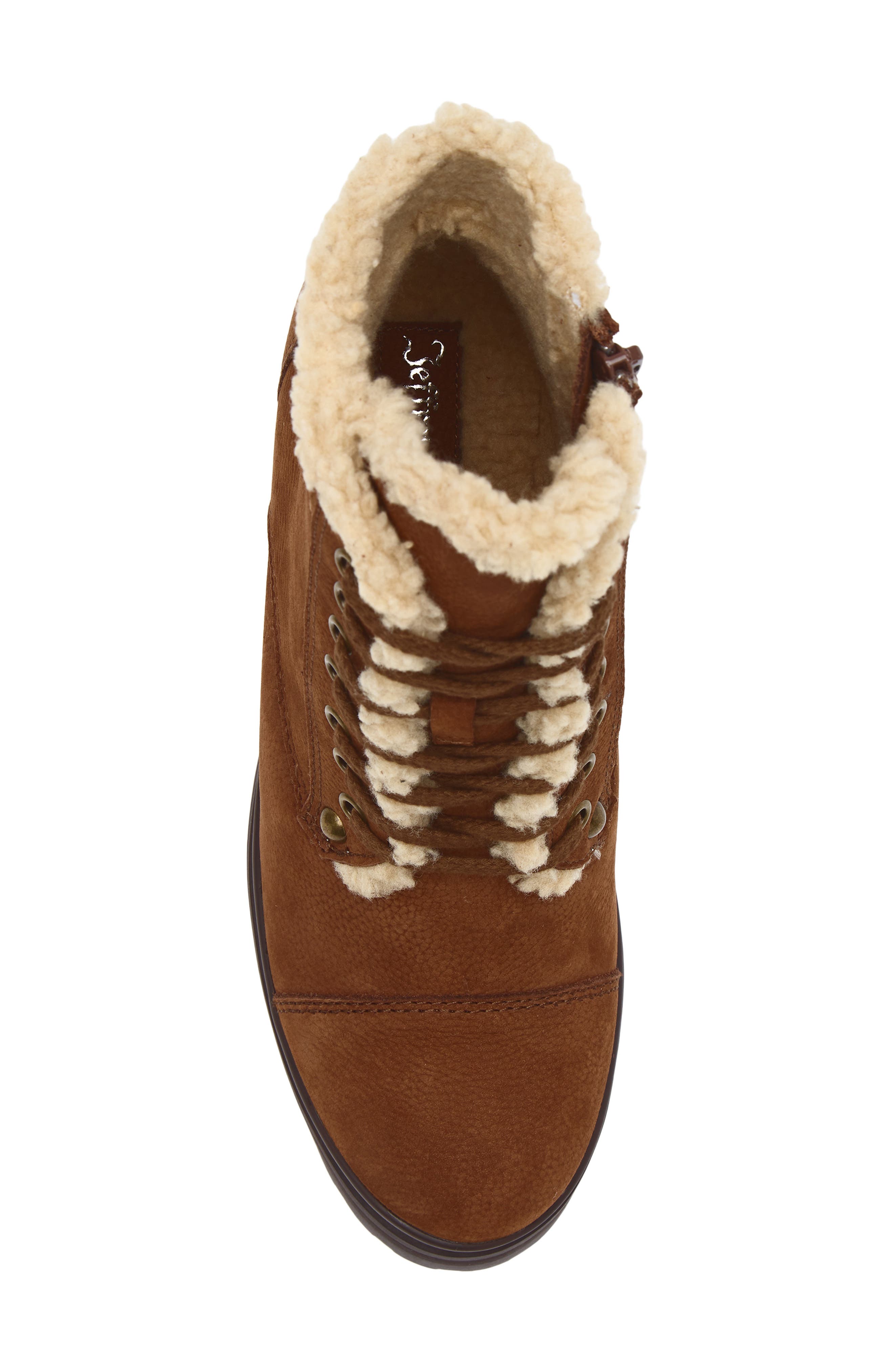 Jeffrey Campbell Scaveng Faux Shearling Bootie, Alternate, color, Tan Pebble Beige