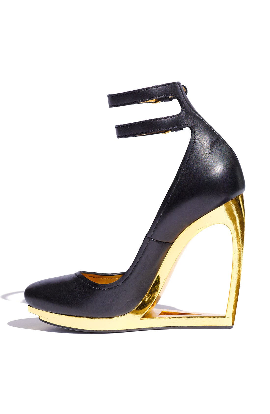 Cutout Heel Pump, Alternate, color, NOIR