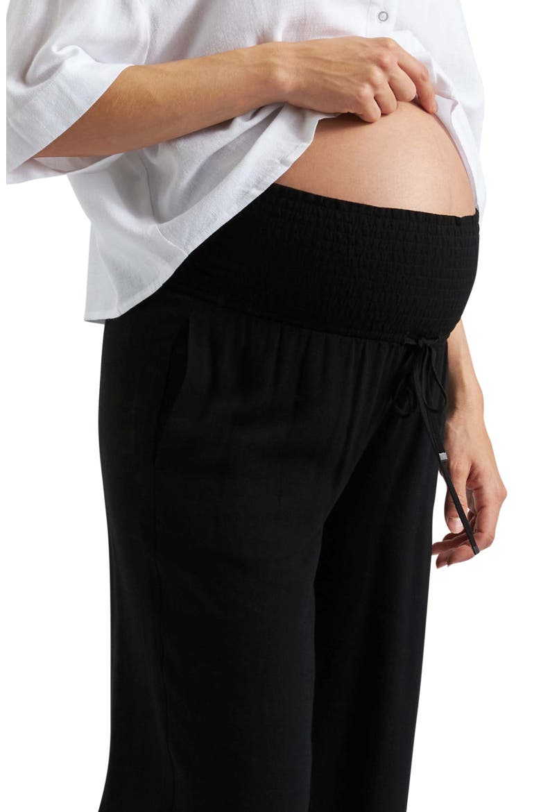 Marlow Shirred Pant, Alternate, color, BLACK