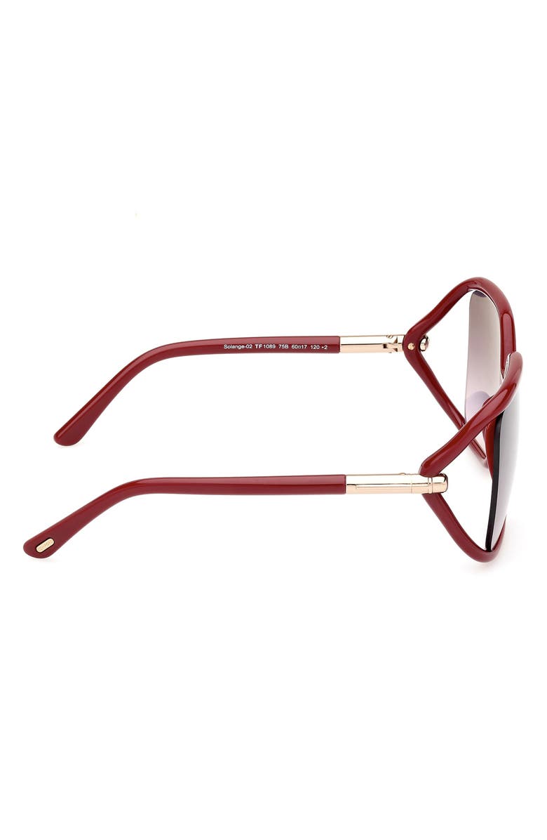 TOM FORD Solange-02 60mm Butterfly Sunglasses, Alternate, color, Fuchsia / Gradient Smoke