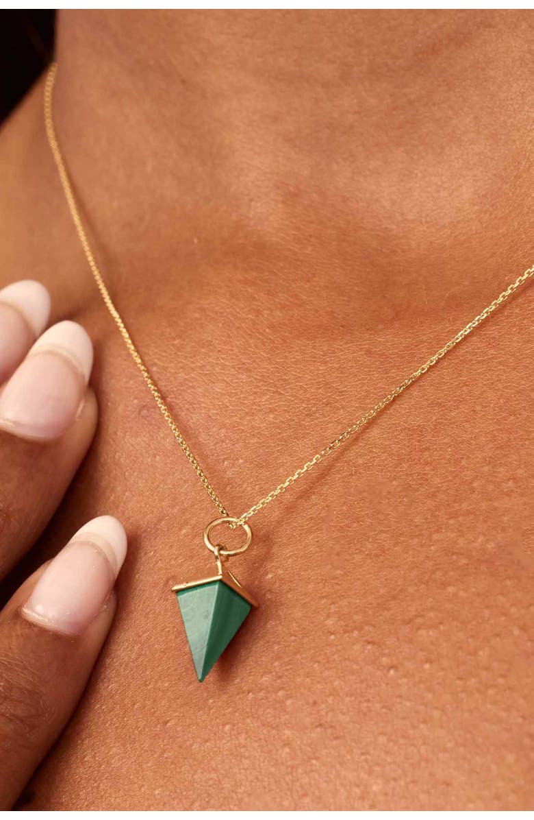 Oradina 14K Gold Prism Point Pendant Charm, Alternate, color, Gold - Black Onyx