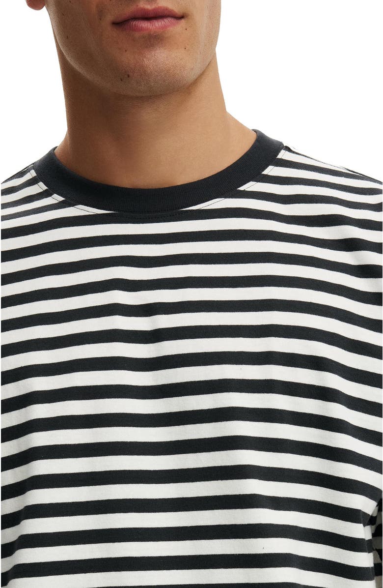 Cotton On Men's Box Fit Plain T-Shirt, Alternate, color, Washed Black Vintage White