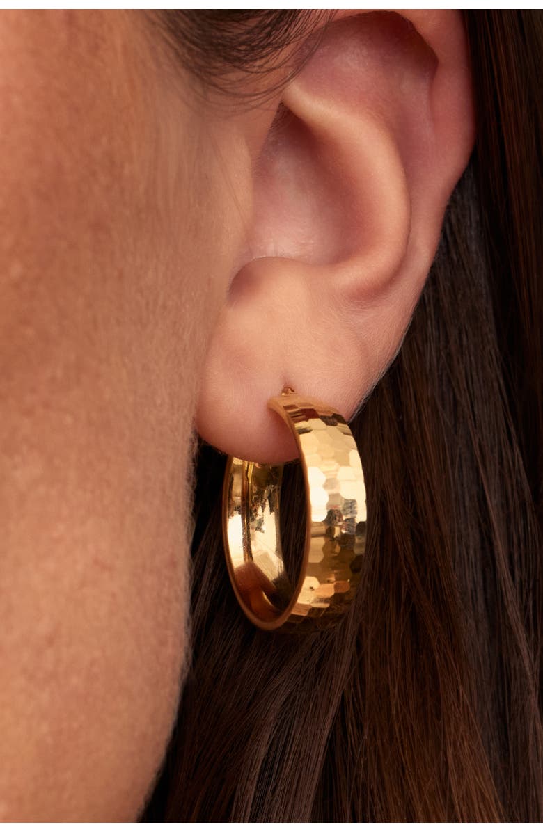 Oradina 18K Gold Reflections Bold Hoops, Alternate, color, 