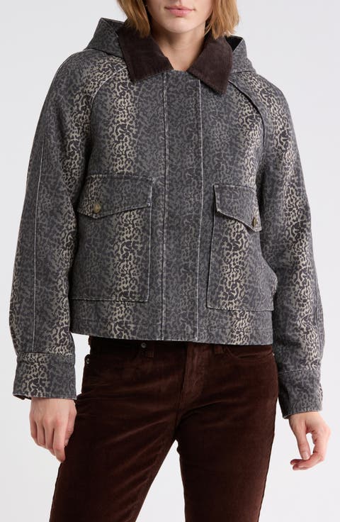 Hooded Cropped Barn Jacket