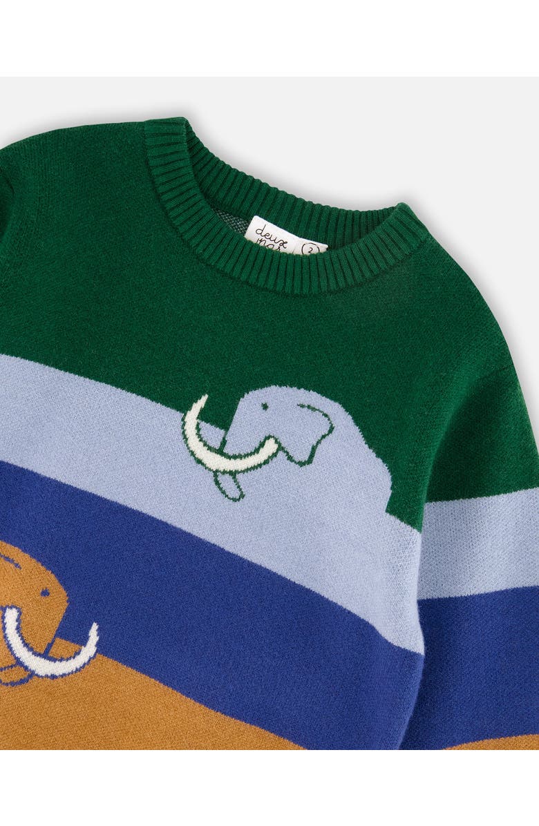 Deux par Deux Long Sleeve Knit Sweater, Alternate, color, Blue, Green And Brown