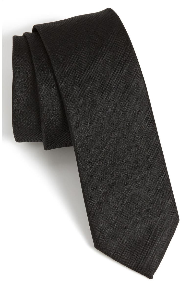 HUGO Woven Silk Tie, Main, color, BLACK