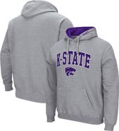 COLOSSEUM Men's Colosseum Heather Gray Kansas State Wildcats Arch & Logo 3.0 Pullover Hoodie