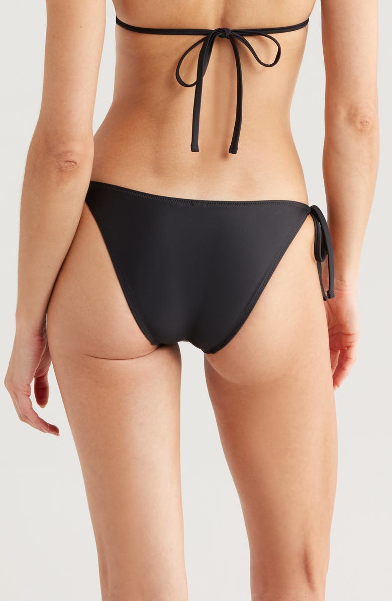 Solid & Striped The Iris Side Tie Bikini Bottoms, Alternate, color, Noir