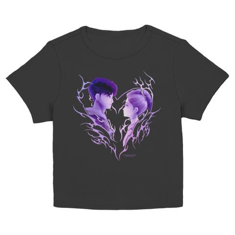 Junior's KPop Demon Hunters Jinu and Rumi Heart  Graphic T-Shirt
