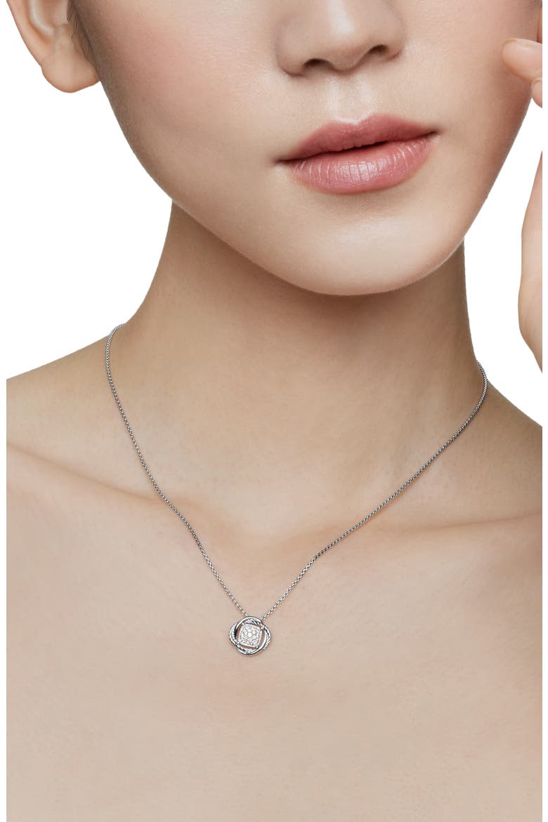 Infinity Pavé Diamond Pendant Necklace, Alternate, color, DIAMOND