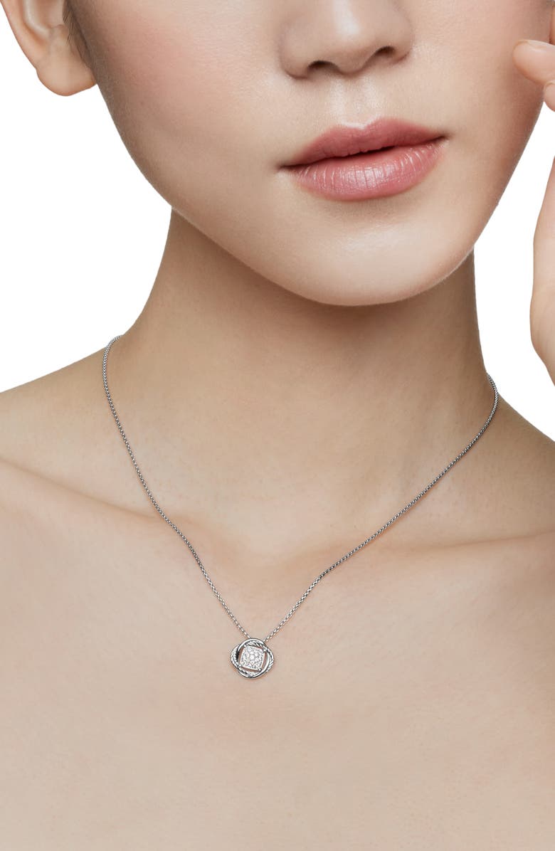 David Yurman Infinity Pavé Diamond Pendant Necklace, Alternate, color, 