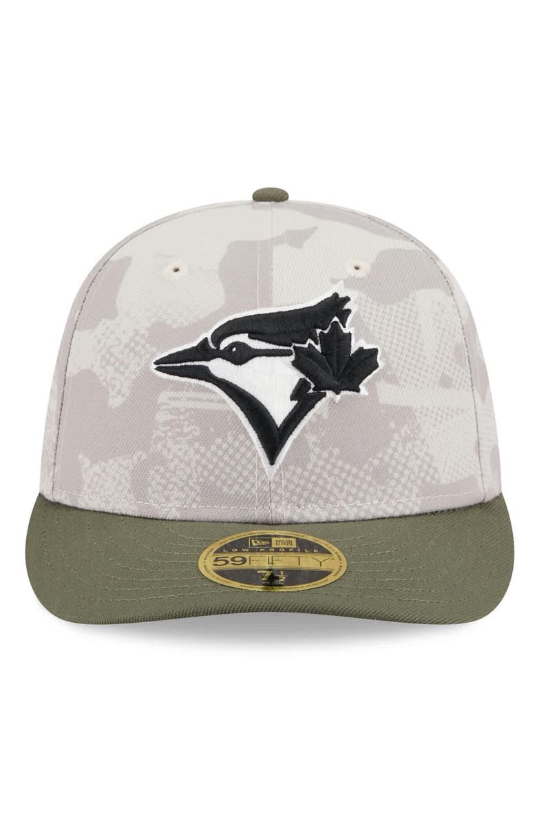 New Era Men's New Era Light Beige/Olive Toronto Blue Jays 2025 Armed Forces Day Low Profile 59FIFTY Fitted Hat, Alternate, color, Light Beige