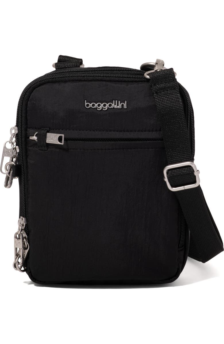 BAGGALLINI Securtex Anti-Theft Mini Everything Crossbody, Main, color, Black