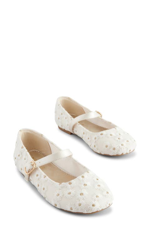 Kids' Embroidered Daisy Mary Jane Flat (Toddler & Little Kid)