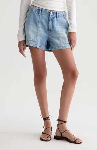 Analeigh High Waist Workwear Denim Shorts