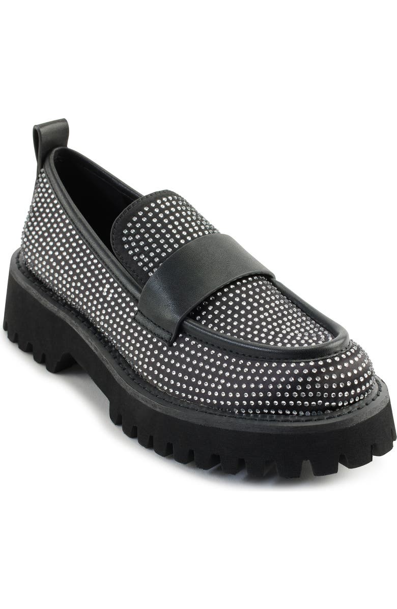 KARL LAGERFELD PARIS Grady Crystal Lug Sole Loafer, Main, color,