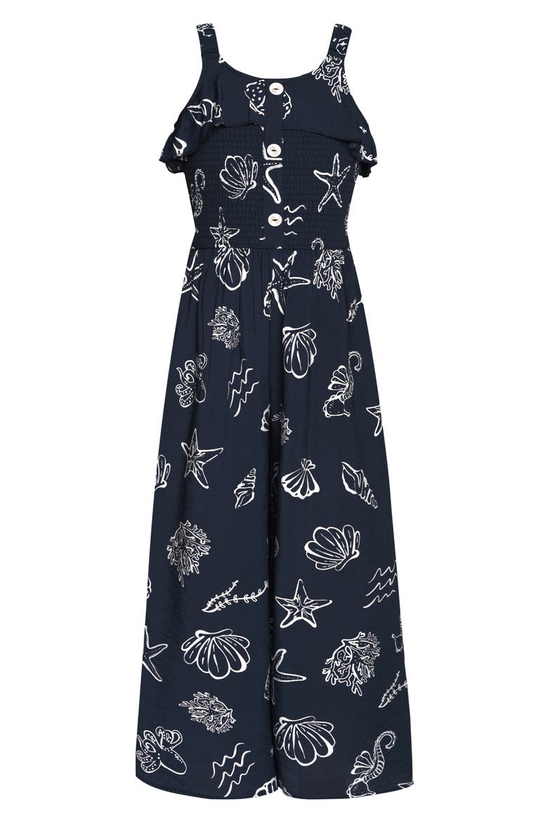 Kids' Ocean Print Jumpsuit, Main, color, NAVY