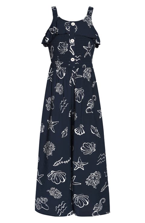 Kids' Ocean Print Jumpsuit