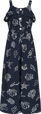 Truly Me Kids' Ocean Print Jumpsuit