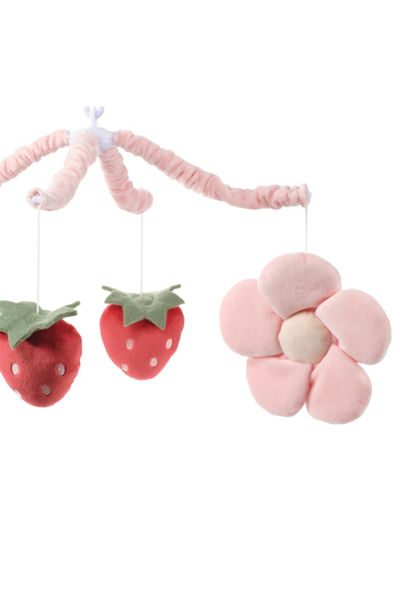Bedtime Originals Flower Power Strawberry Musical Baby Crib Mobile Soother Toy, Alternate, color, Pink