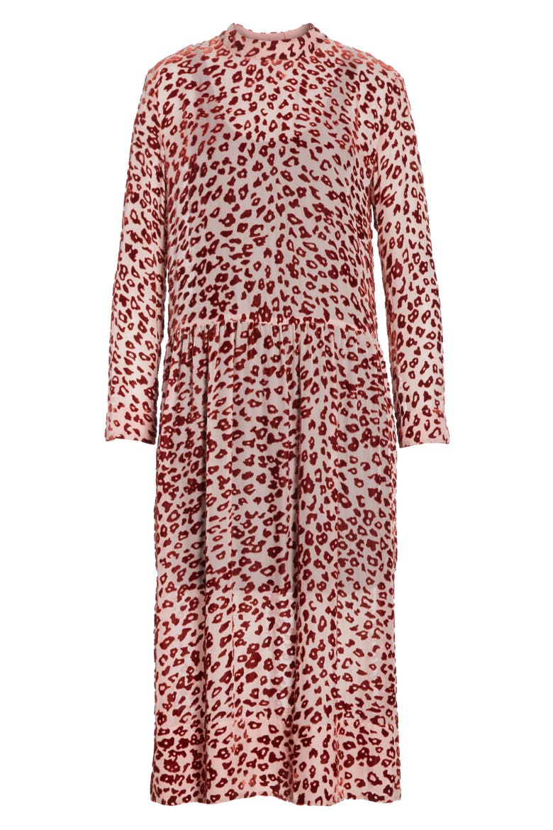 Gia Devoré Leopard Spot Dress, Alternate, color, PINK/ RUST